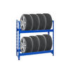 REIFENREGAL Tiger 100x110x35 cm 150 kg Fachlast bis zu 8 Reifen auf 2 Ebenen Blau - Blau, Metall (110/100/35cm) - PROREGAL