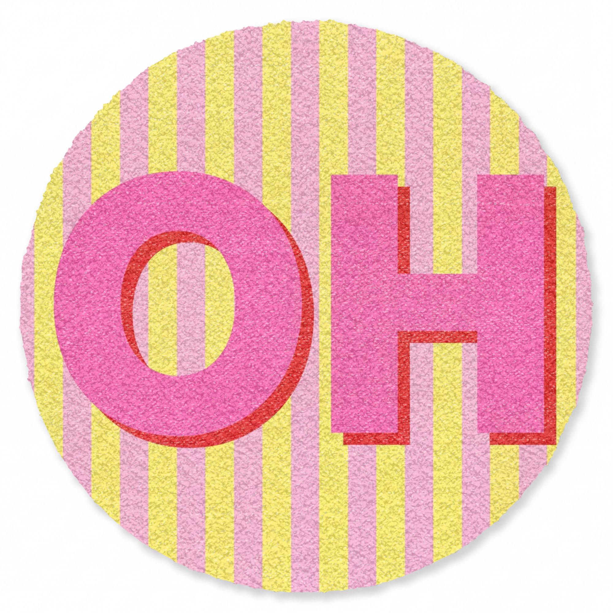 TEPPICH - Text - Streifen - Rosa - 90x90 cm - Pink, Kunststoff/Textil (90/0.4cm) - OnlyWow