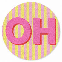 TEPPICH - Text - Streifen - Rosa - 90x90 cm - Pink, Kunststoff/Textil (90/0.4cm) - OnlyWow