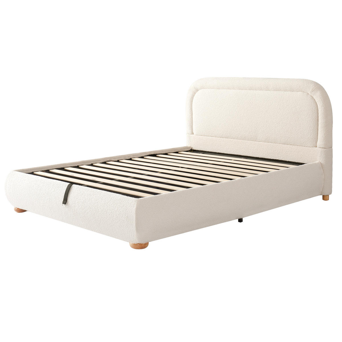 POLSTERBETT 140/190 cm in Beige mit Bettkasten, Hydraulik und Boucle - Beige, Holzwerkstoff/Textil (140/190cm) - CHICFURN
