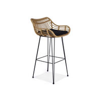 BARHOCKER BERIDIS Boho, schwarz/beige - Beige/Schwarz, Kunststoff (104/41/47cm) - KONSIMO®