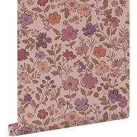TAPETE Blumen 50 x 900 cm - Lila, Papier (50/0.1cm) - ESTAhome