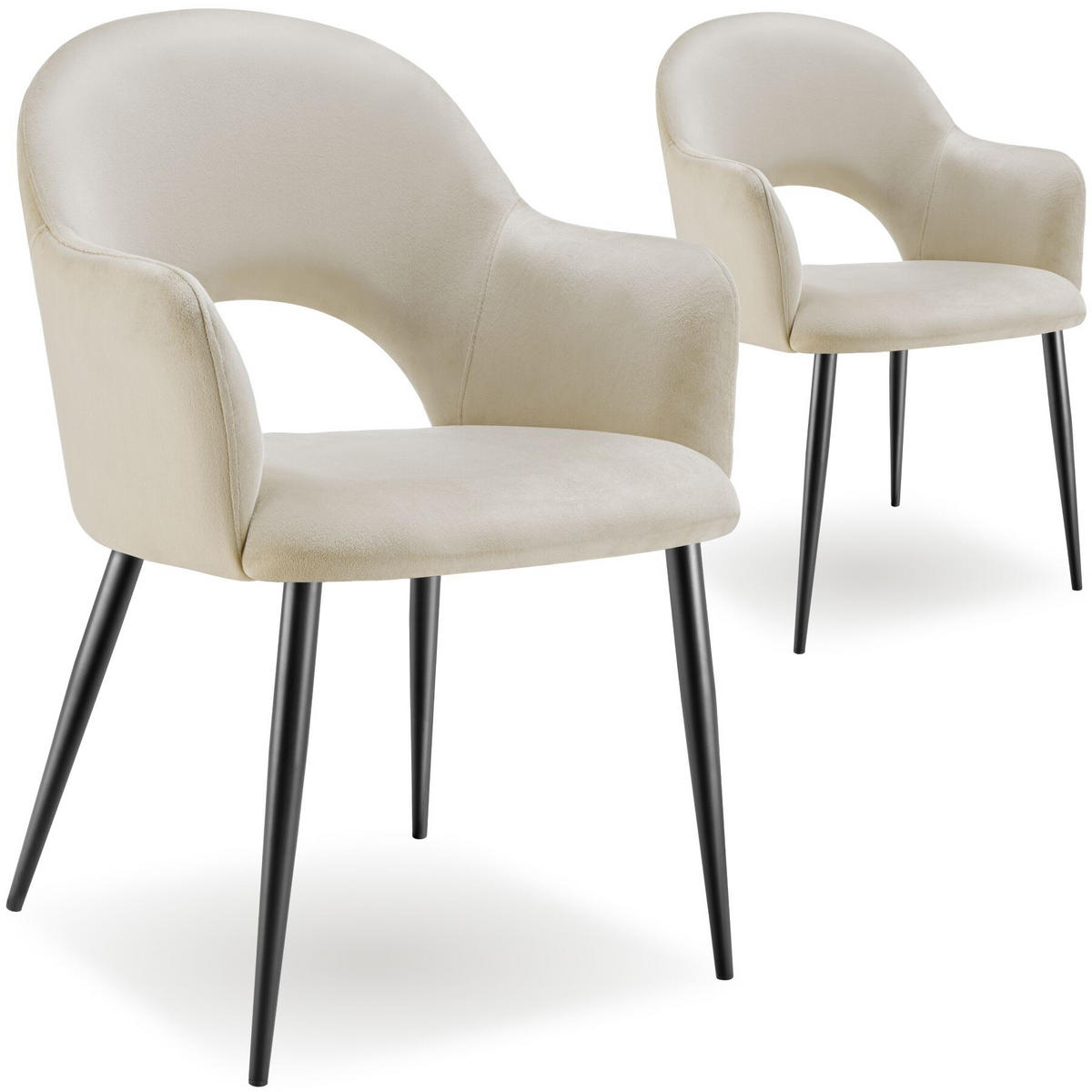 ARMLEHNSTUHL 2er Set Sachel 57 x 61 5 x 87 5 cm creme - Creme, Kunststoff (57/87.5/61.5cm) - tectake