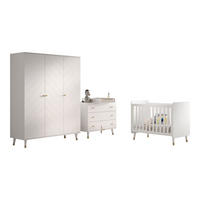 BABYZIMMER Set Kamillah 1 aus MDF in Satin Weiß - Weiß, Holzwerkstoff (374/200/74cm) - 58aufmkessel