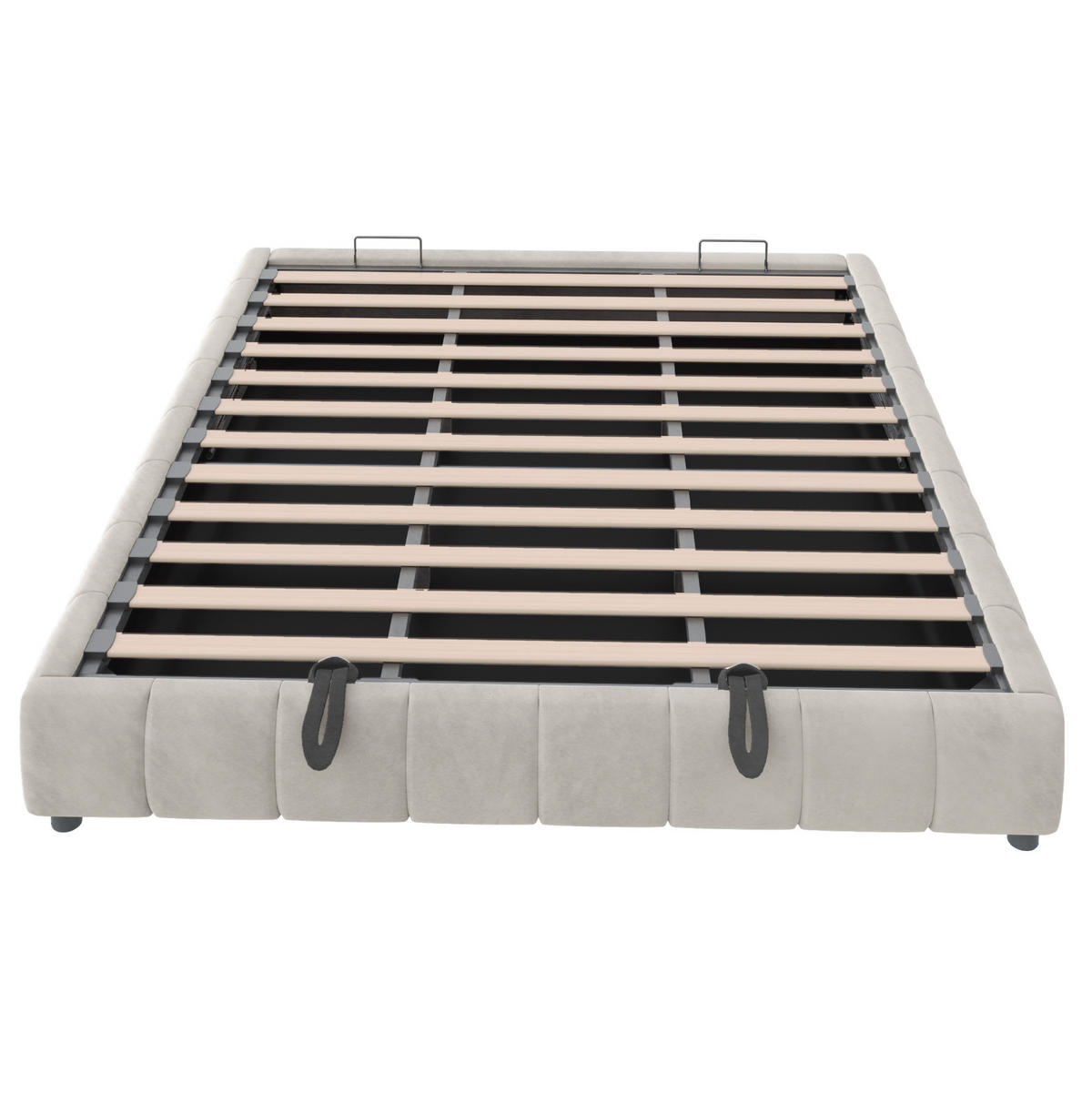 POLSTERBETT mit Stauraum und LED 180x200 cm Samt Beige - Beige, Metall (180/200cm) - Beauniv