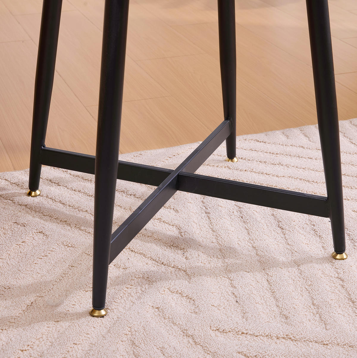 COUCHTISCH aus MDF 55x55x60 cm in Naturholz mit Metallgestell - Naturfarben, Holzwerkstoff (55/55/60cm) - Modfu