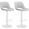 BARHOCKER 2er Set Samt hellgrau - Hellgrau/Weiß, Textil/Metall (42/86/46cm) - CLP