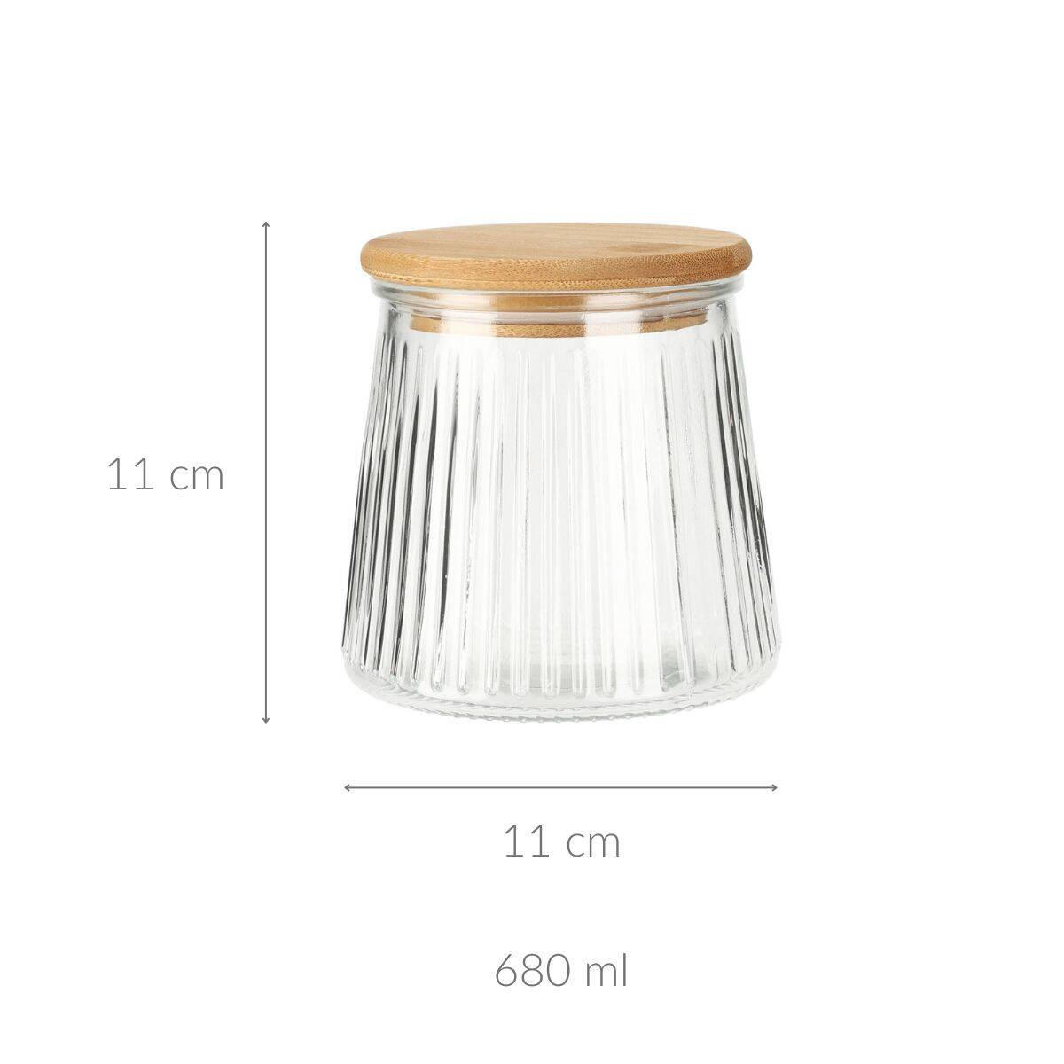 GLASBEHÄLTER Bambus - Transparent, Glas (11/11/11cm)