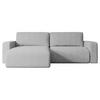 ECKSOFA mit Schlaffunktion und Bettkasten KLEEA-L - 247x143x83 cm Hellgrau Bouclé - Hellgrau/Schwarz, Holzwerkstoff/Kunststoff (247/143cm) - ALTDECOR