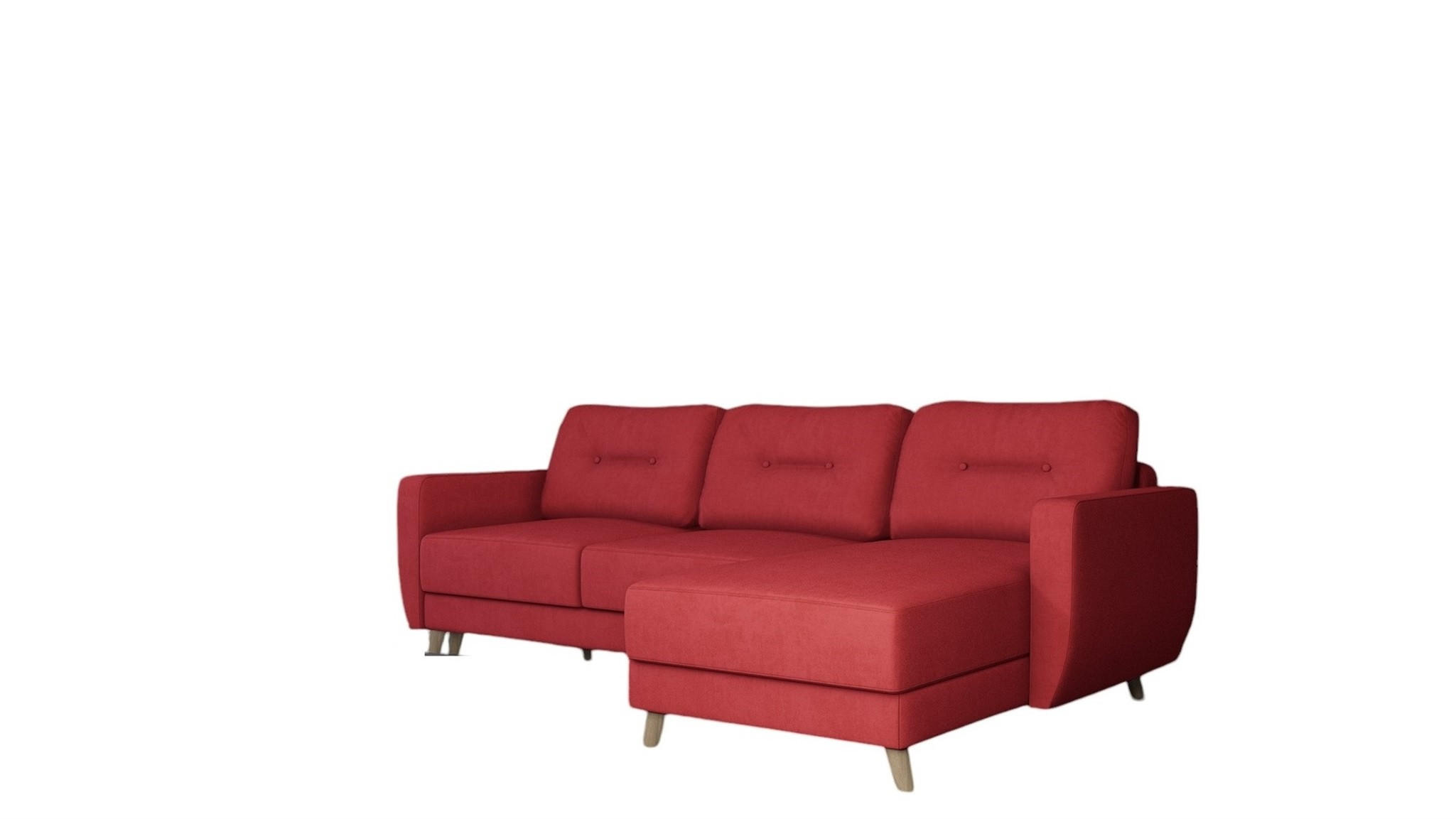 ECKSOFA Marlies In Opera Velvet - Rot, Holzwerkstoff/Textil (233/140cm) - Fun Möbel