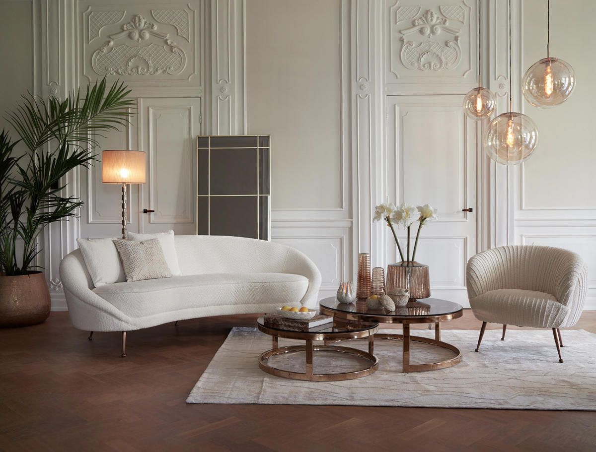 HÄNGELAMPE Medina Gold Ø30/30 cm - Goldfarben, Glas (30/30/30cm) - Light & Living