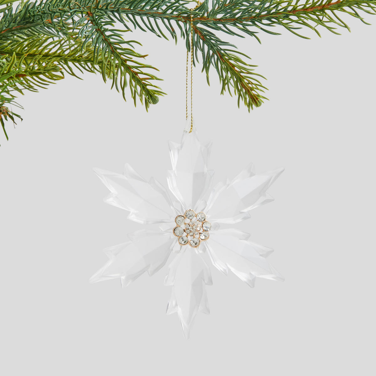 WEIHNACHTSDEKO Hängend POINSETTIA A, 12,5 x 11 cm, Gold, Christbaumschmuck, Weihnachtsbaumdekoration, Christmas, Xmas - Goldfarben, Kunststoff (11/12.5/0.5cm) - home&you