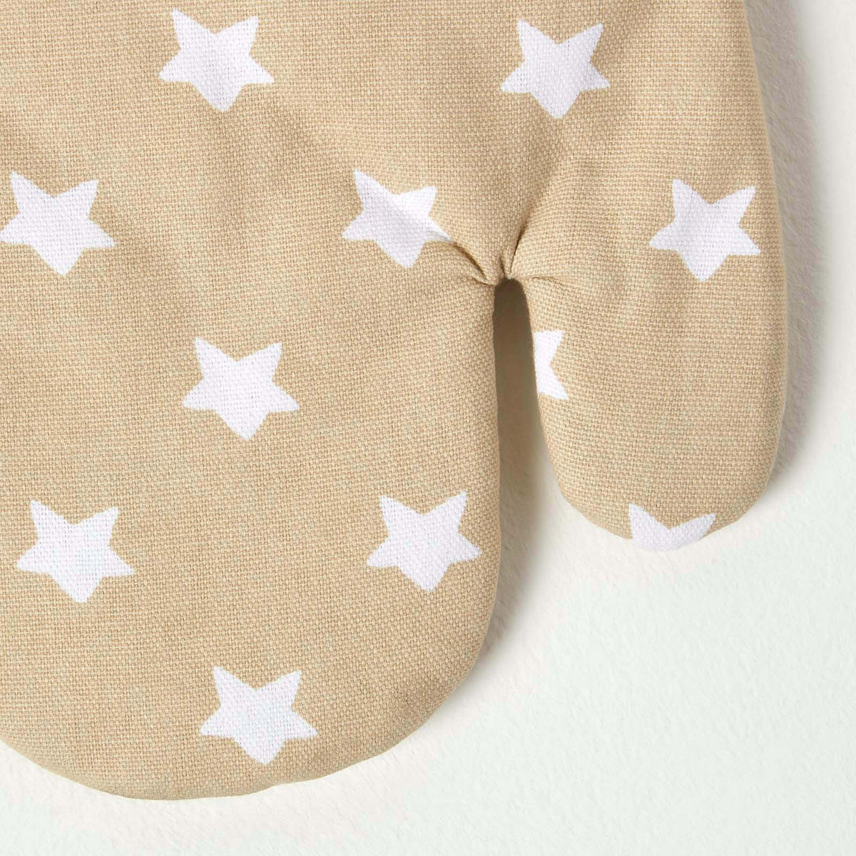 OFENHANDSCHUH Sterne 18/32 cm, Baumwolle wattiert - Beige, Textil (18/32cm) - Homescapes