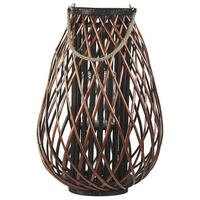 LATERNE Braun Kiusiu - Braun, Holz (40/60/40cm) - Beliani