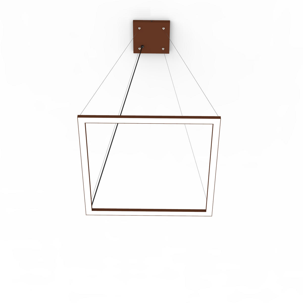 LED-HÄNGELEUCHTE - Dunkelbraun, Metall (60/60/100cm) - Lumicom