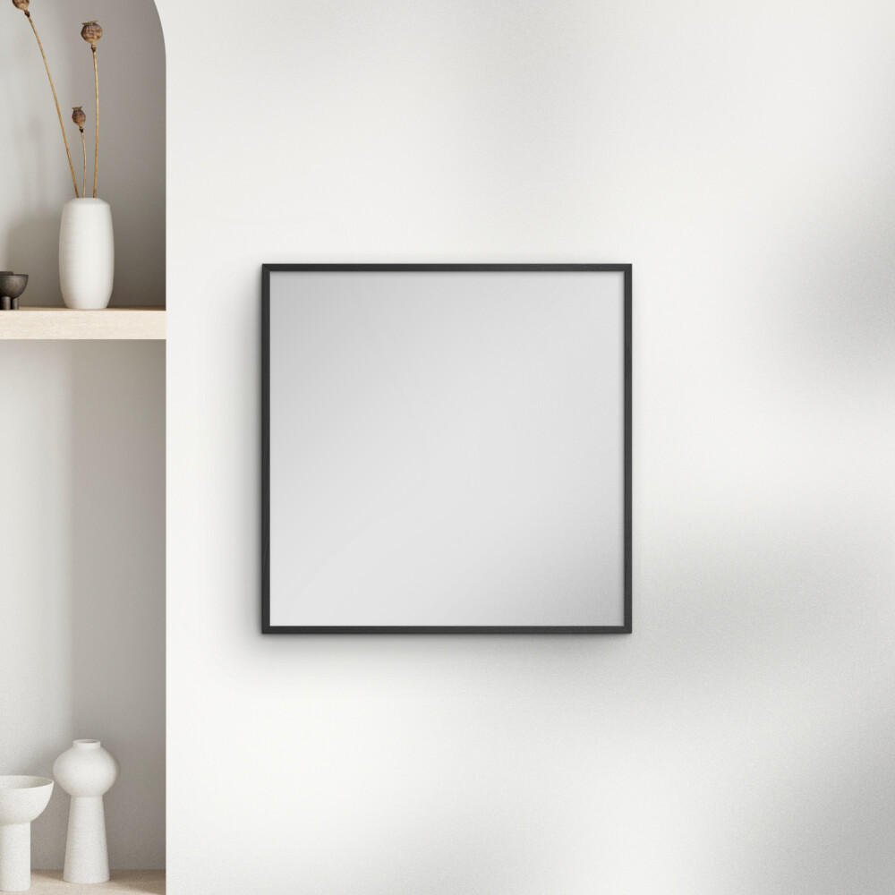 SPIEGEL - Schwarzes Holz - Schwarz, Holz/Papier (50/50/2cm) - Poster&Frame