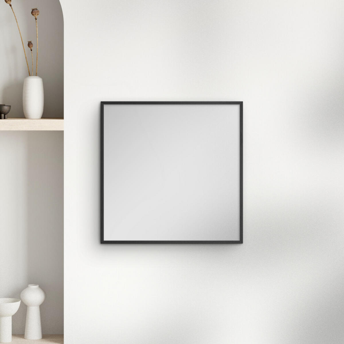 SPIEGEL - Schwarzes Holz - Schwarz, Holz/Papier (50/50/2cm) - Poster&Frame