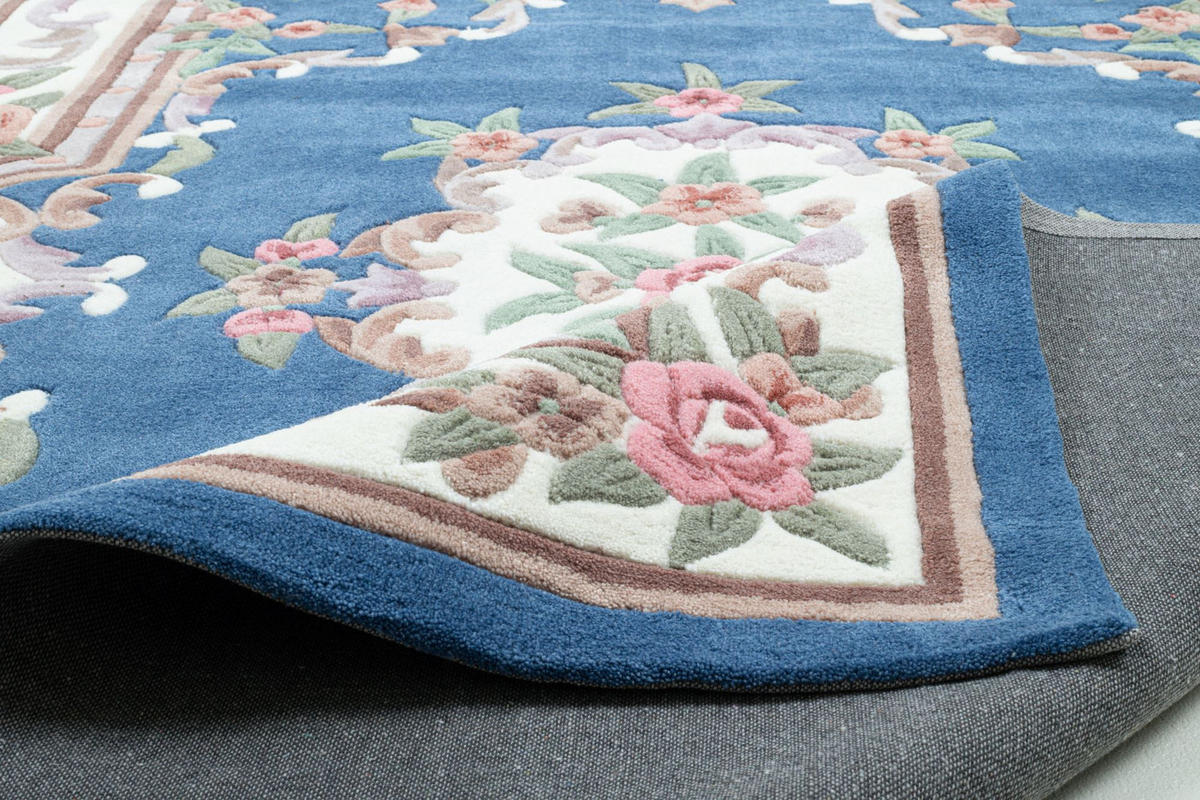 HANDTUFTTEPPICH Ming 240x340 cm - Blau, Textil (240/340cm) - THEKO
