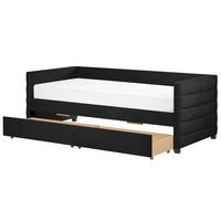 TAGESBETT 90/200cm Schwarz Marray - Schwarz, Textil (90/200cm) - Beliani