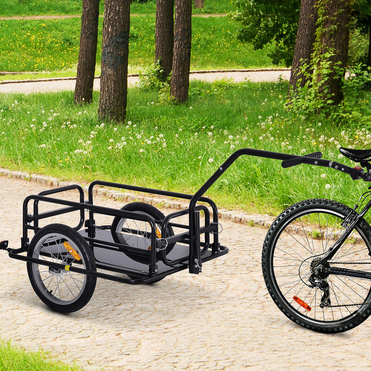 FAHRRADANHÄNGER DE-18136 klappbar, 70 L Ladevolumen Schwarz - Schwarz, Metall (715/77/155cm) - ComfortXL