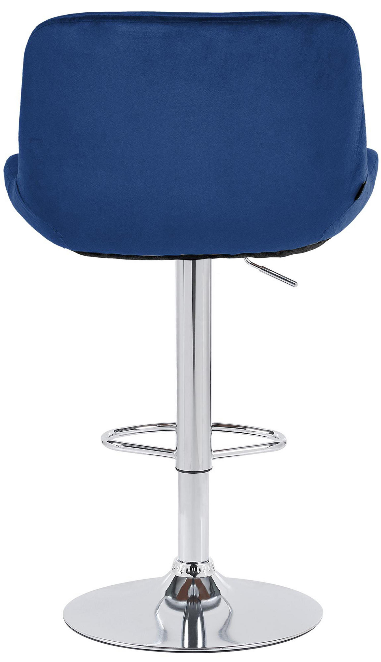 BARHOCKER 2er Set Salomon Chrom Samt blau - Blau/Chromfarben, Textil/Metall (50/106/52cm) - TPFLiving