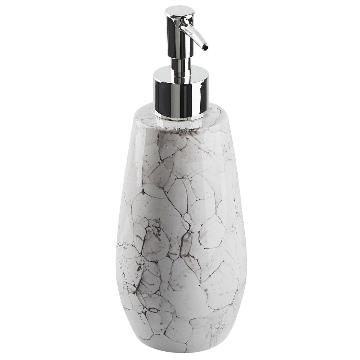 BADEZIMMER Set 6-teilig Keramik cremeweiß Callela - Schwarz/Weiß, Stein (9/21/9cm) - Beliani