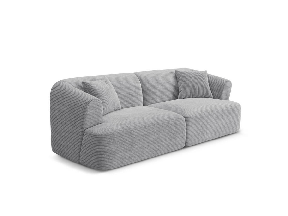MODULARES-SOFA Campi aus Cord silber 3 Sitzplätze - Silberfarben, Textil (90/70/220cm) - Cosmopolitan Design