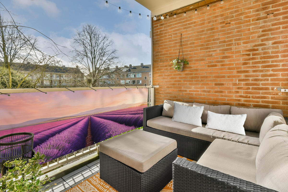 BALKON-SICHTSCHUTZ Lavendelfeld - Sonnenuntergang - Lila - Blumen - Violett, Kunststoff (300/100cm) - MuchoWow