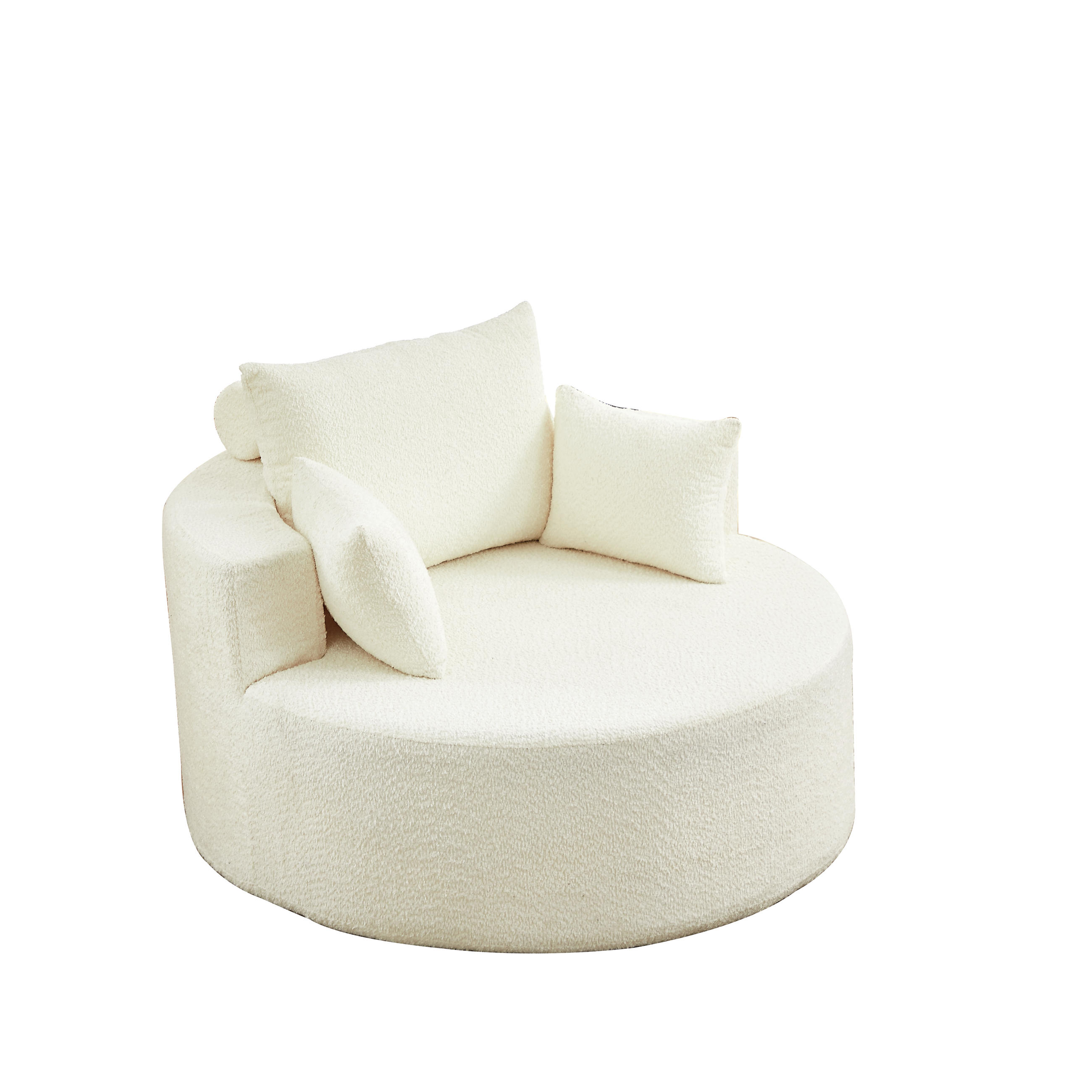 SCHLAFSESSEL Chenille Beige mit Rückenkissen - Beige, Textil (127/85/127cm) - WISHDOR