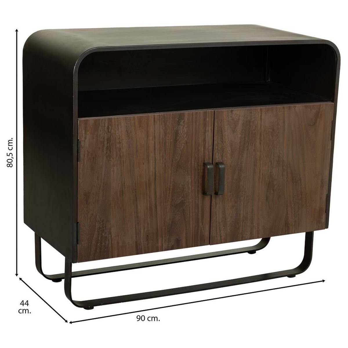 ANRICHTE aus Holz und Metall 90x44x80 cm - Braun, Metall (90/80/44cm) - Wanderlust