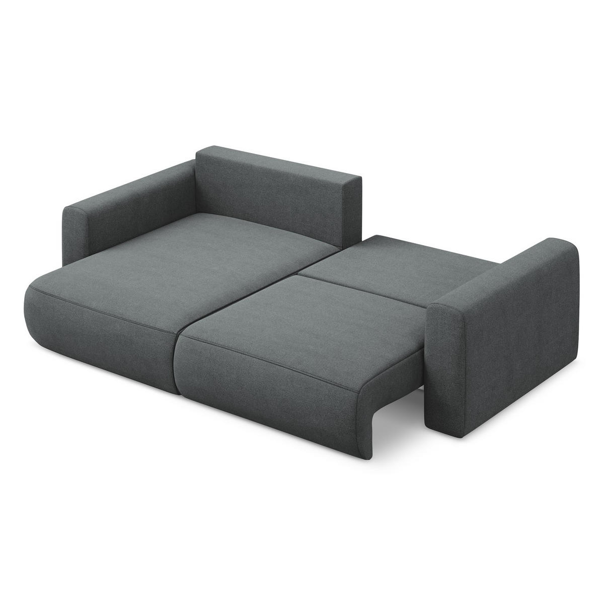 ECKSOFA mit Schlaffunktion Strukturstoff Stoff Grau - Schwarz/Grau, Kunststoff/Textil (149/240cm) - LaMiaSofa