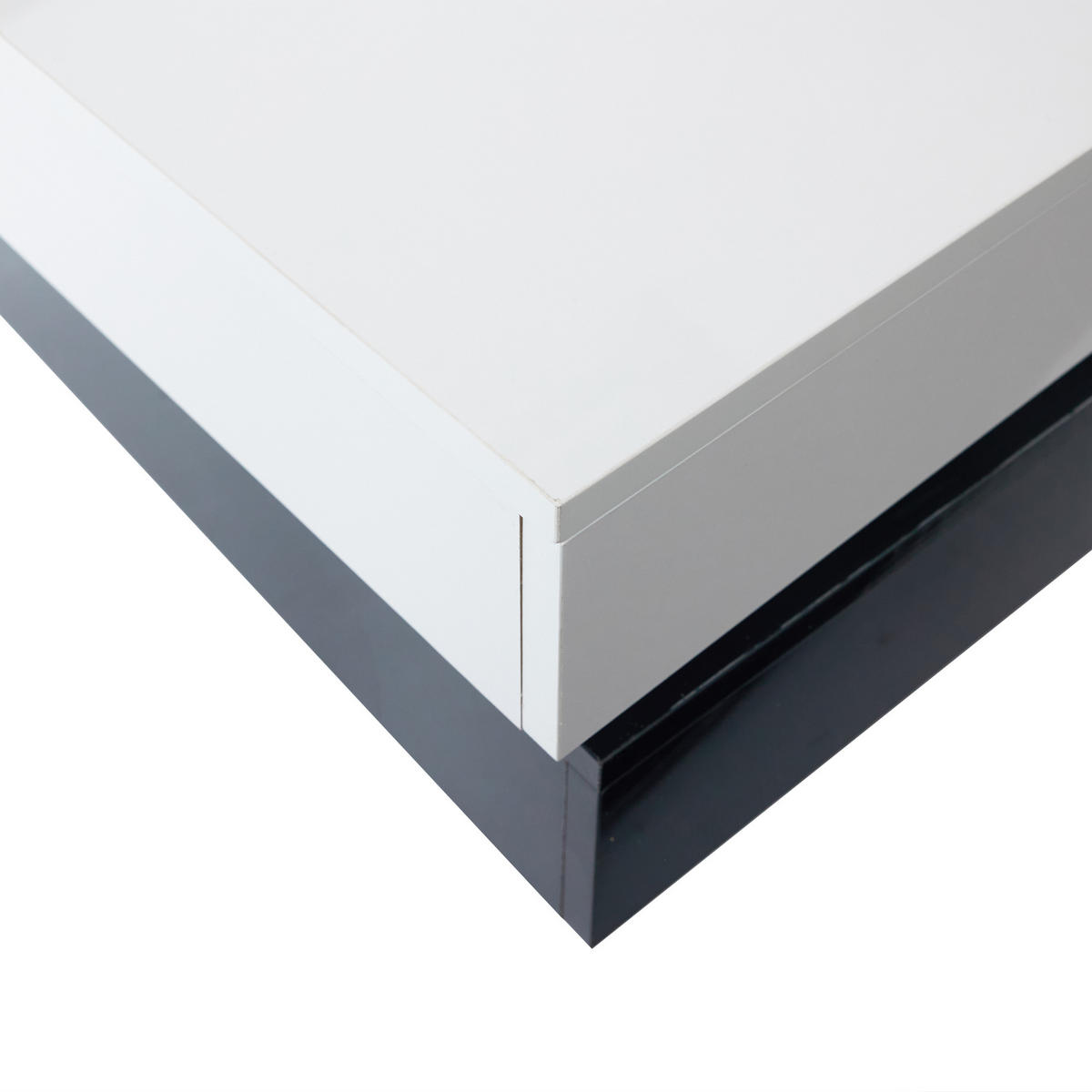 COUCHTISCH 103/60/35,5 cm drehbar mit Hochglanzoberfläche in Schwarz-Weiß - Schwarz Hochglanz, Holzwerkstoff (60/103/35.5cm) - OKWISH