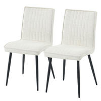 HOME24 Polsterstuhl CIRIANO 2er-Set - Beige/Schwarz, Textil/Metall (46/85/60cm) - home24