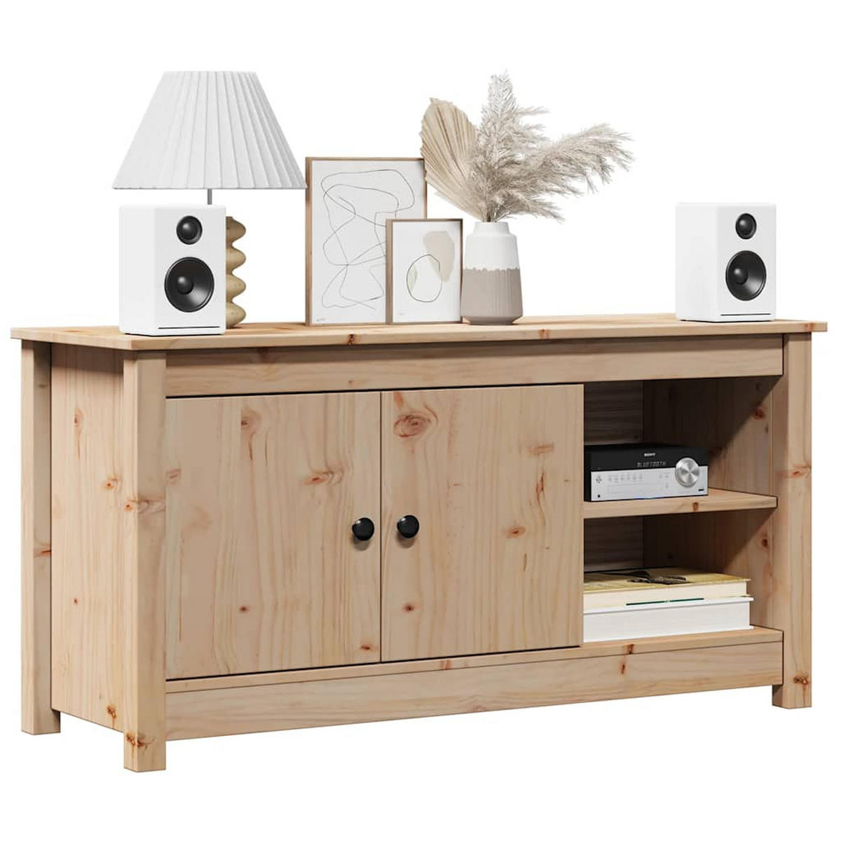 TV-SCHRANK 103/36,5/52 Cm Massivholz Kiefer - Braun, Holz (103/52/36.5cm) - vidaXL