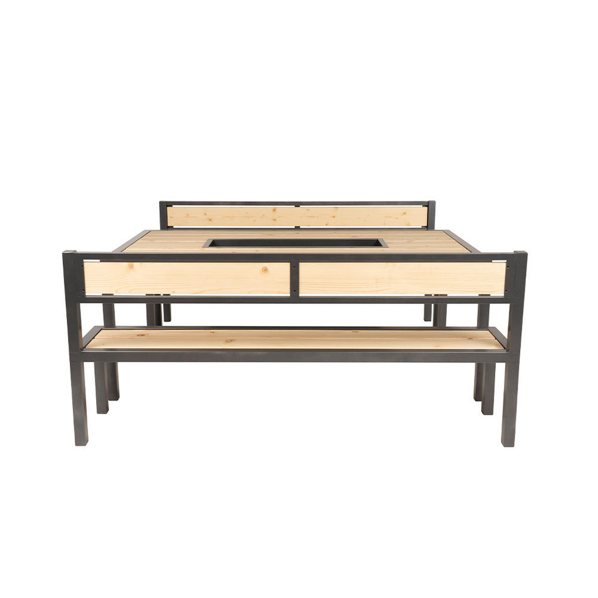 SITZGARNITUR NAXOS - Anthrazit, Holz/Metall (43/200/90cm) - Home Deluxe