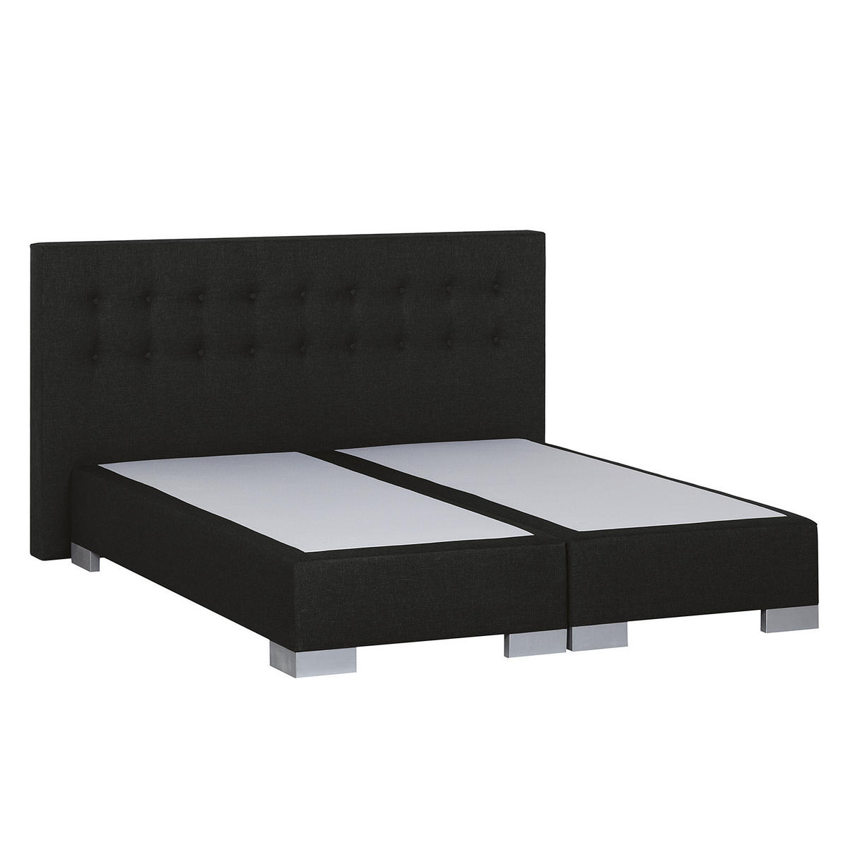 BOXSPRINGBETT - Webstoff - Schwarz, Textil (140/200cm) - home24