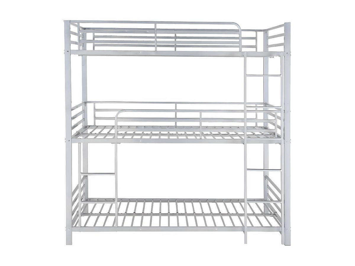 ETAGENBETT - 3 Personen - 3 x 90 x 190 cm - Metall - Silberfarben - ELOUAN III - Silberfarben, Metall - Vente-Unique