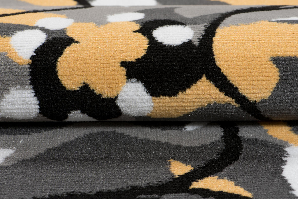 TEPPICH MAYA Gelb Floral Blumen 140/200 cm - Gelb, Textil (140/200cm) - Tapiso