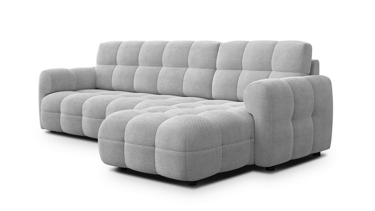 ECKSOFA MELLOW 4-Sitzer, hellgrau - Hellgrau/Schwarz, Holz/Textil (262/156cm) - Courtois Laville