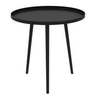 BEISTELLTISCH DE-07263 rund, aus Stahl mit Rand Schwarz - Schwarz, Metall (40/40/50cm) - ComfortXL