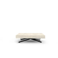 COUCHTISCH SANNA X - Creme/Schwarz, Holzwerkstoff/Metall (80/120/27cm) - Meblini
