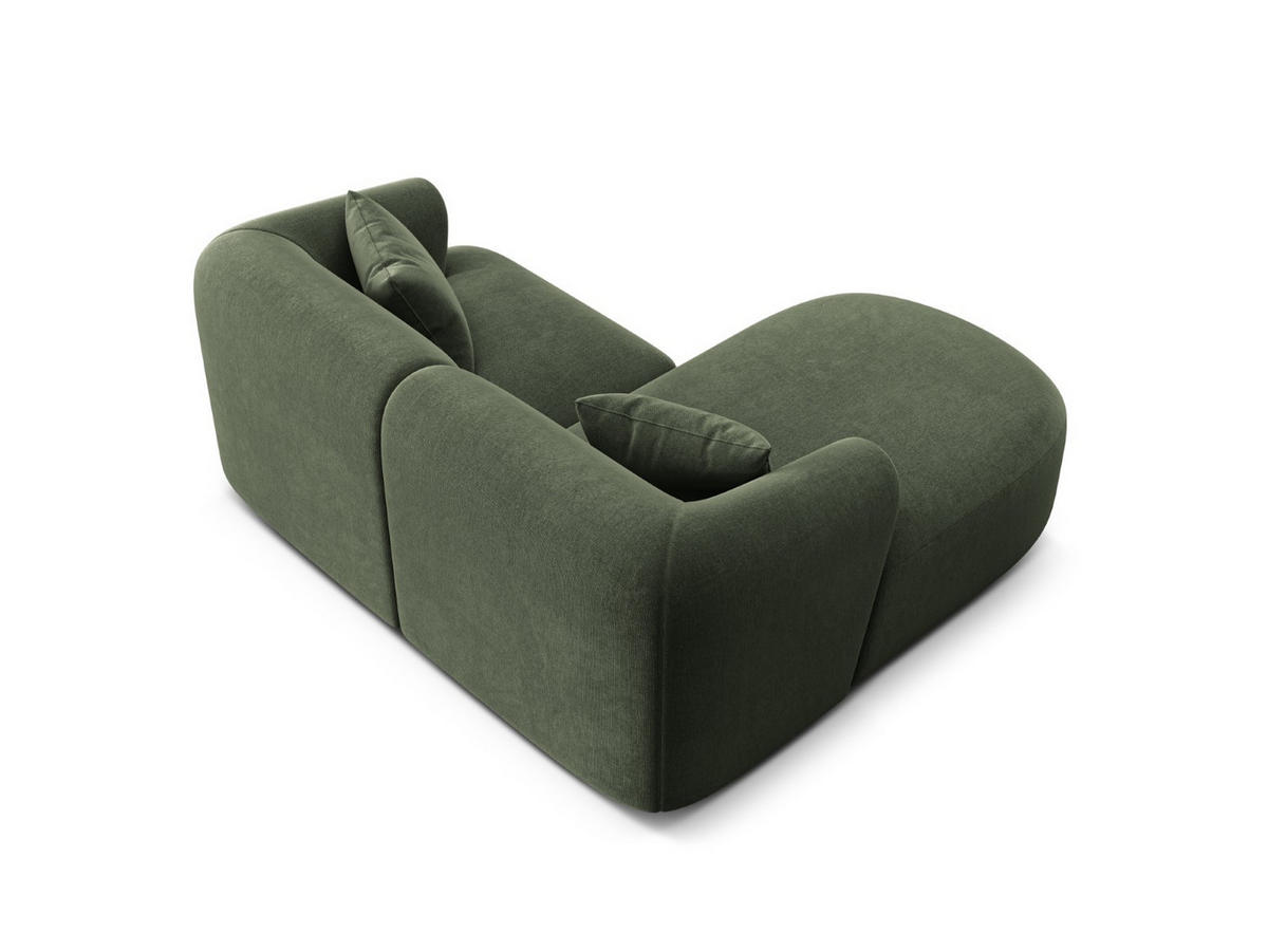 MODULARES-ECKSOFA links Campi aus Samt grün 3 Sitzplätze - Grün, Textil (156/180cm) - Cosmopolitan Design