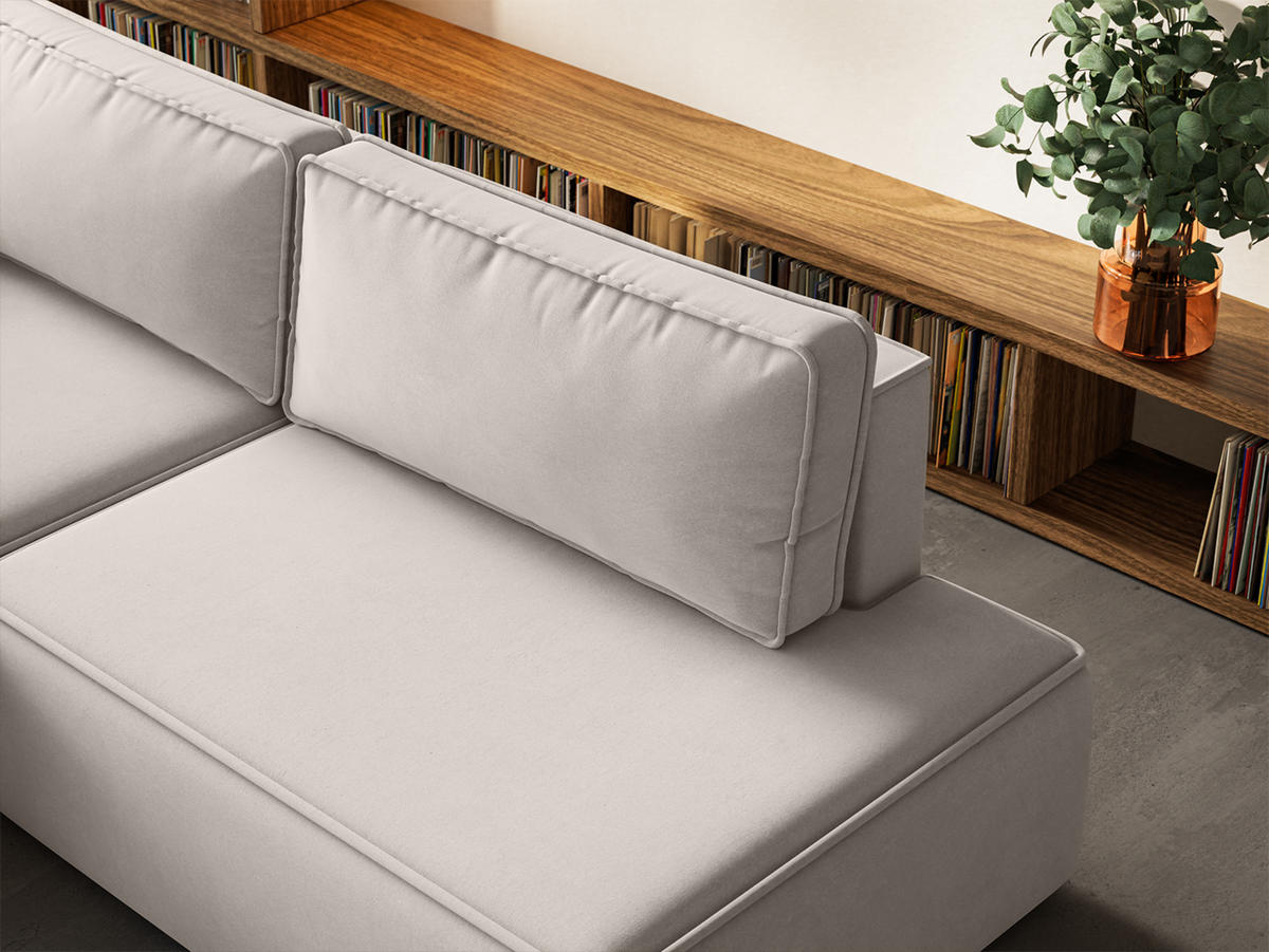 ECKSOFA Sarro mit Schlaffunktion, Weiß - Weiß, Textil (165/260cm) - Fedve