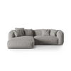 ECKSOFA modular links Martina aus strukturiertem Stoff hellgrau 2 Sitzplätze - Hellgrau, Textil (176/283cm) - Micadoni