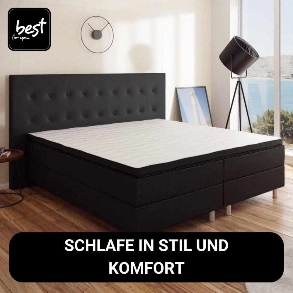 BOXBETT Neo First Class Bett Polsterbett - Schwarz, Holz/Holzwerkstoff (200/200cm) - Best For Home