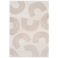 TEPPICH Zweiseitiger Beige Modern Abstrakt, Regenbogen - Kurzflor Rechteckig Weich - Weiß Ecru Creme - 200 x 300 cm - Ecru/Creme, Textil (200/300cm) - Mazovia