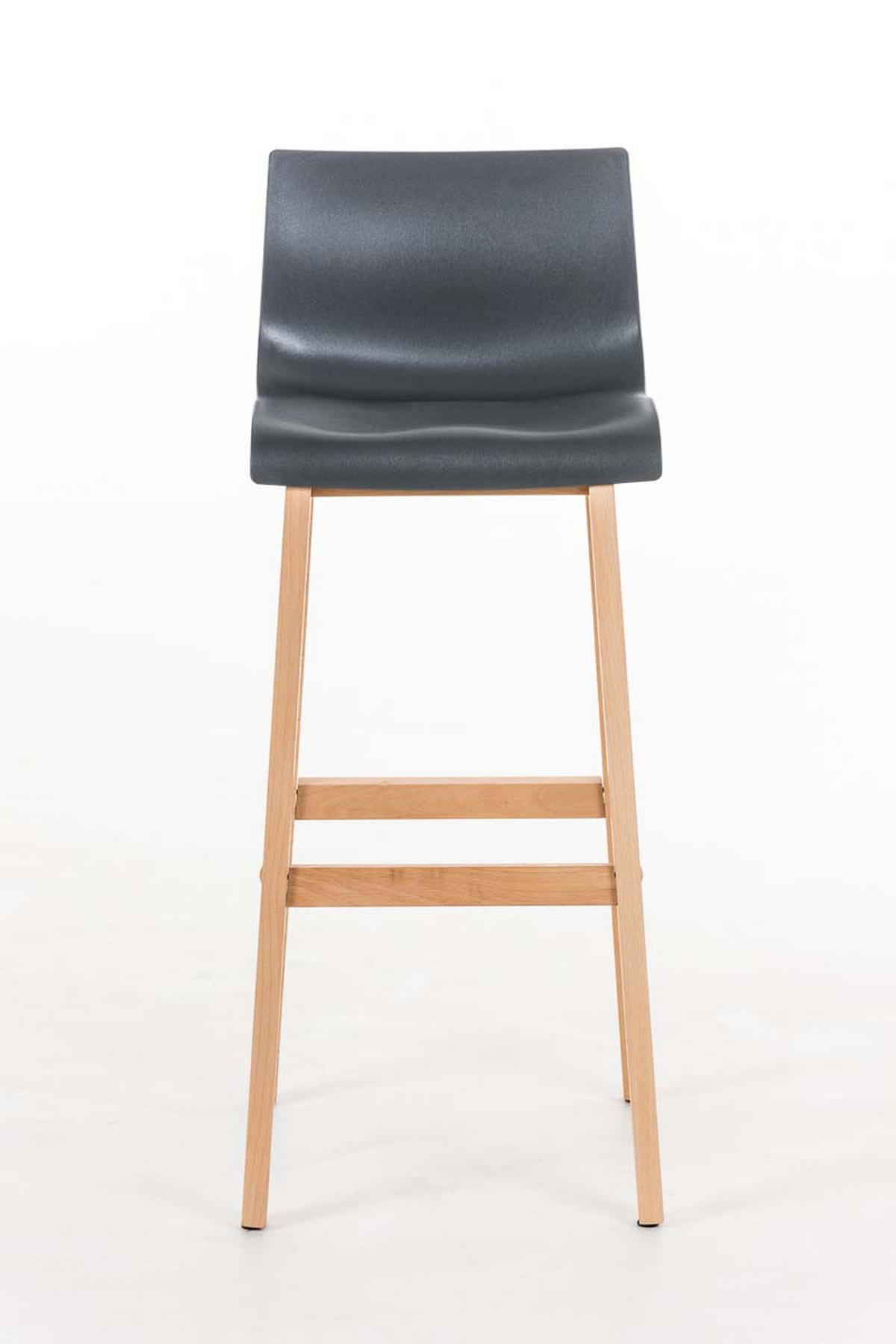 BARHOCKER Holz grau - Eukalyptusholzfarben/Grau, Holz (41/101/46cm) - CLP