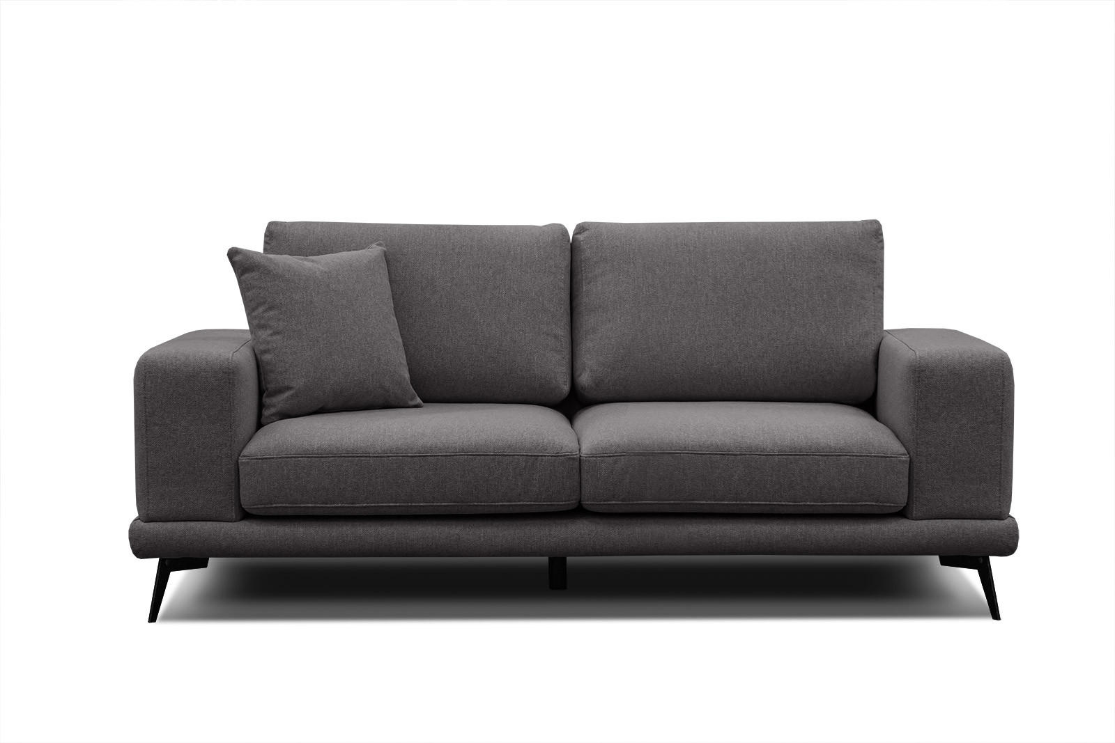 SOFA MEDIOLANE 2,5-Sitzer, graphitfarben - Graphitfarben, Holzwerkstoff/Textil (203/87/96cm) - Courtois Laville