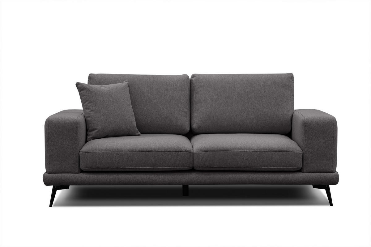 SOFA MEDIOLANE 2,5-Sitzer, graphitfarben - Graphitfarben, Holzwerkstoff/Textil (203/87/96cm) - Courtois Laville