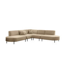 ECKSOFA Valencia - Hellbraun, Holzwerkstoff/Textil (303/303cm) - Fun Möbel